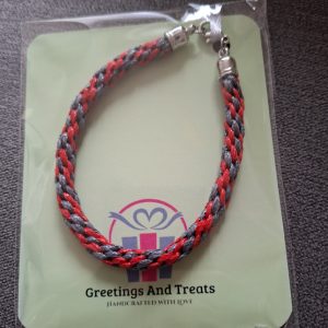 Bracelet 7 inch (Red and Grey)