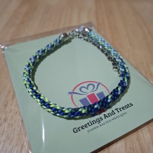 Bracelet 8 inch (Blue mix with splash of Green)
