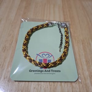 Bracelet 8 inch (Brown and Gold)