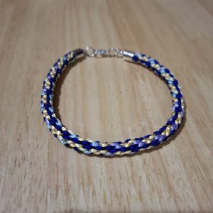 Bracelet 8 inch (Pastel and Dark Blue Strip)