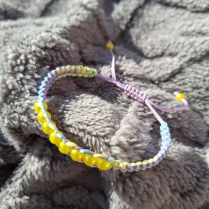 Macrame Bracelet with Yellow Beads