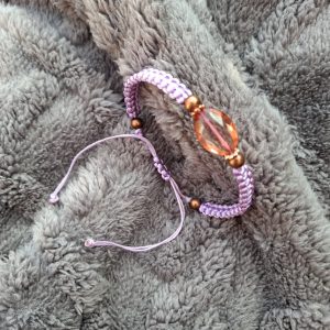 Macrame Bracelet (Purple with Beads)