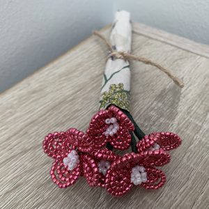 Pink Flower Posy - French Beaded