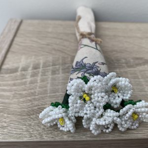 White Flower Posy - French Beaded
